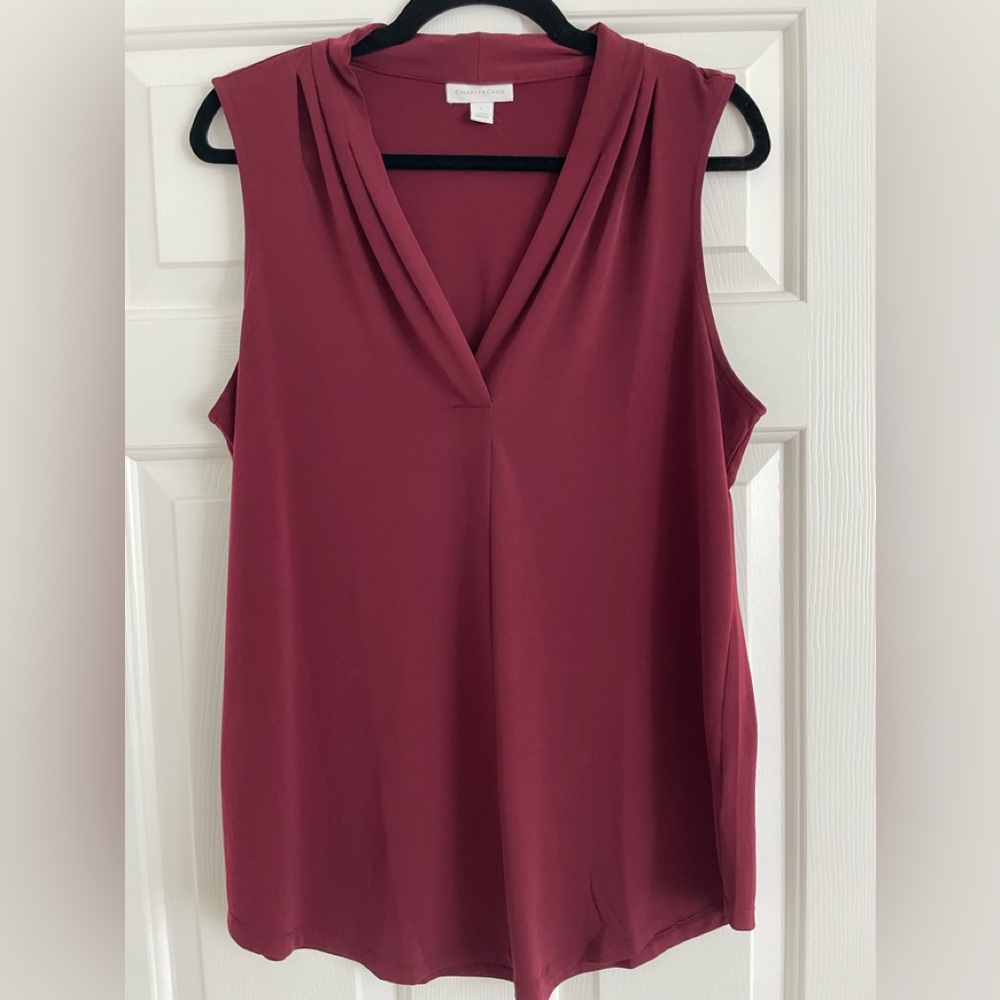 Women’s dressy tank top. Maroon color. Size large. Good condition